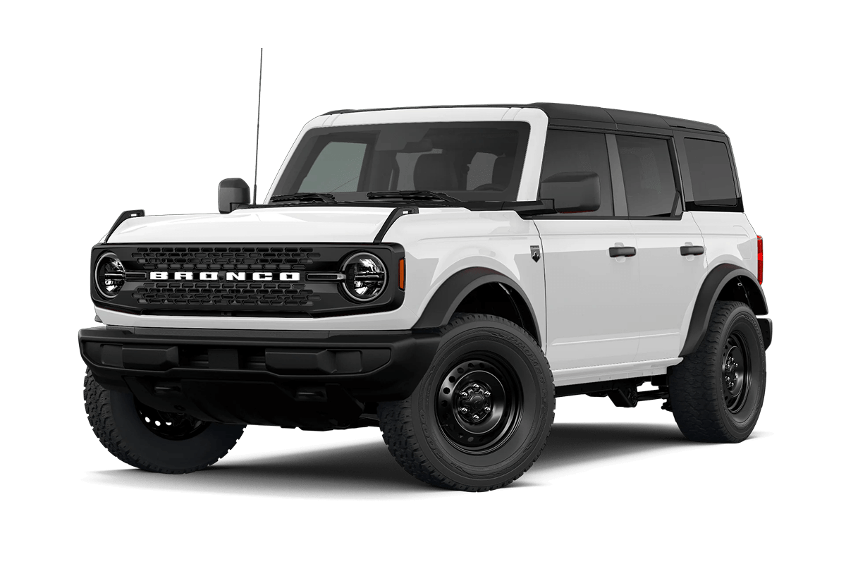 2026 Ford Bronco Big Bend shown in Oxford White in three quarter angle.