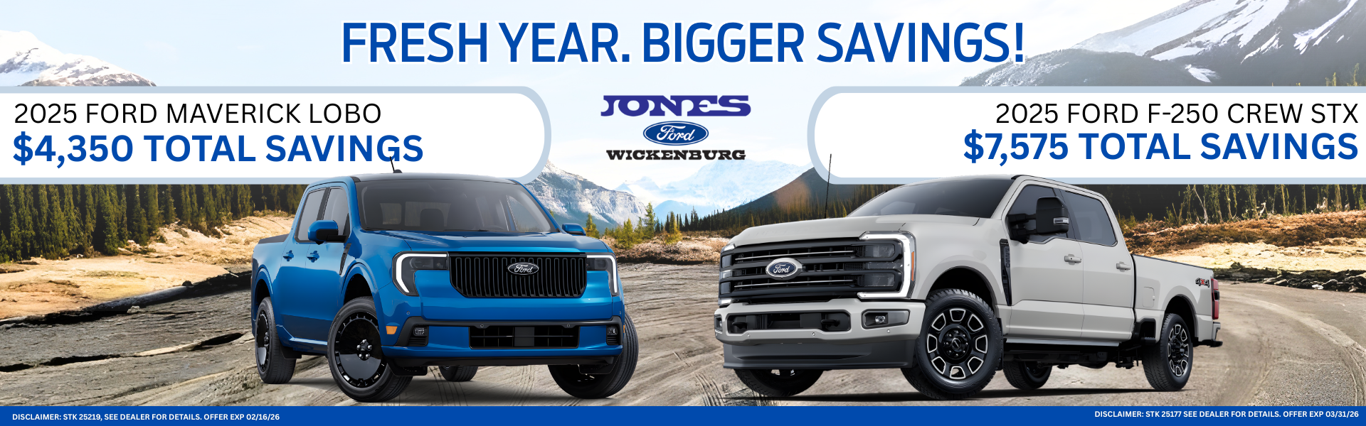 2025 Ford F-350 and F-150