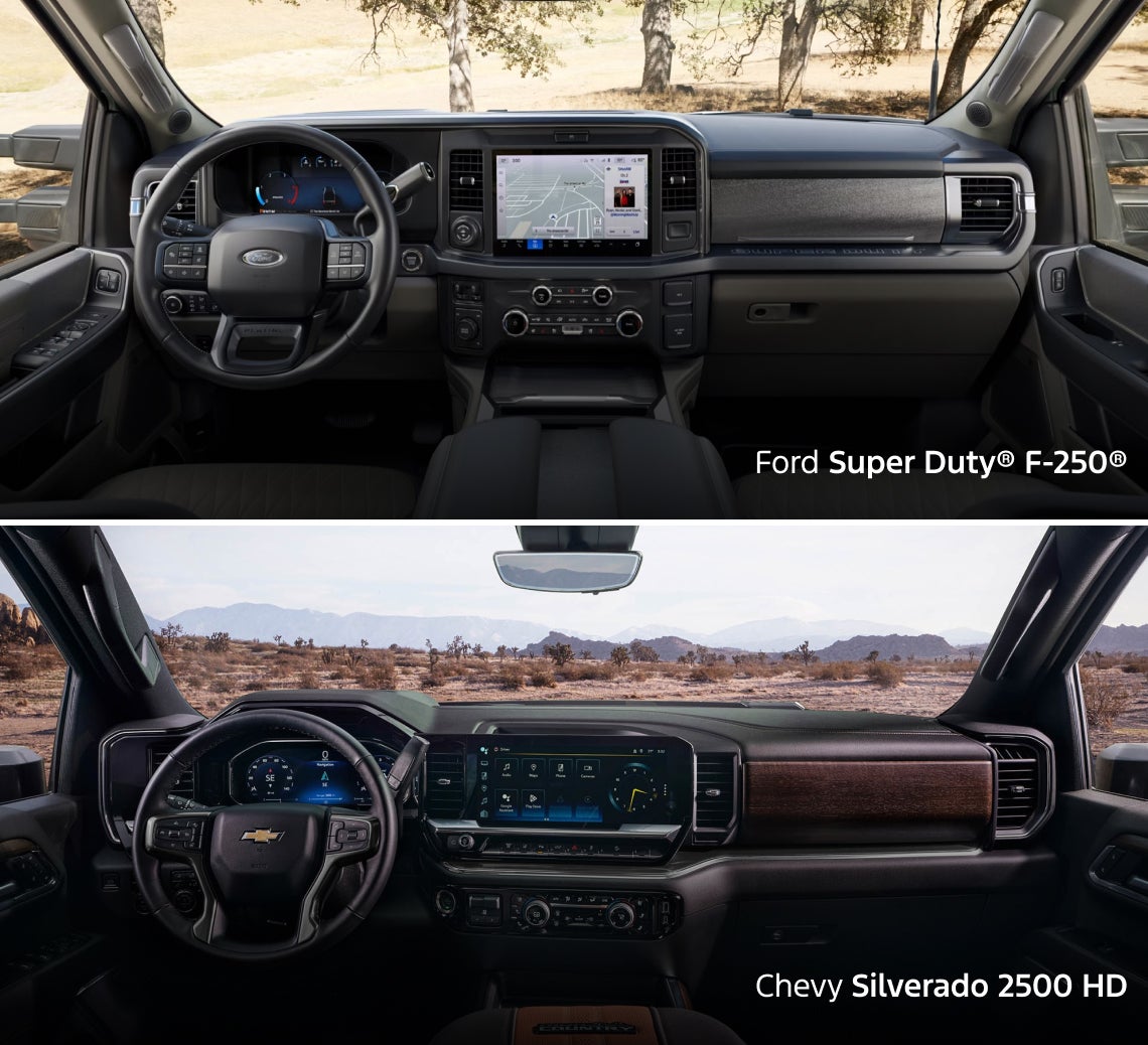 2026 Ford Super Duty vs. Chevy Silverado 2500 HD: Interior Features